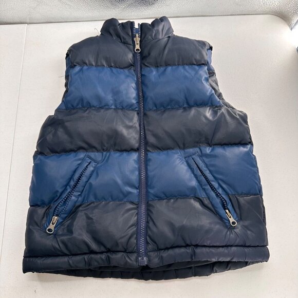 The Childrens Place XS 4 Navy Blue Puffer Vest With Zipper Pockets Stand Collar - Picture 5 of 8